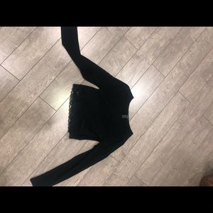 Black laced crop top